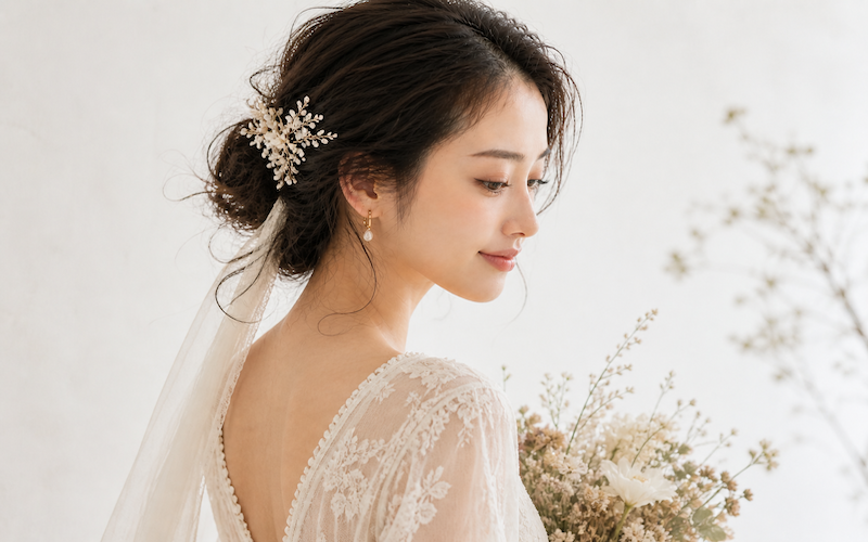 ウエディングAIモデルよしこ01 / 銀座五丁目並木通り|美容室・美容院|ヘアサロン|ウェディング|ヘアアレンジ|ヘアセット|LEWIN(ルーウィン)